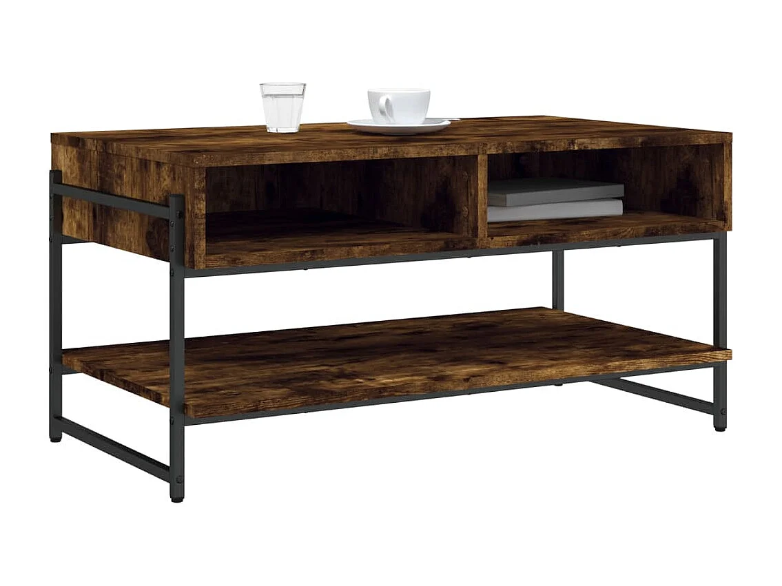 Mesa de centro madera contrachapada roble ahumado 90x50x45 cm