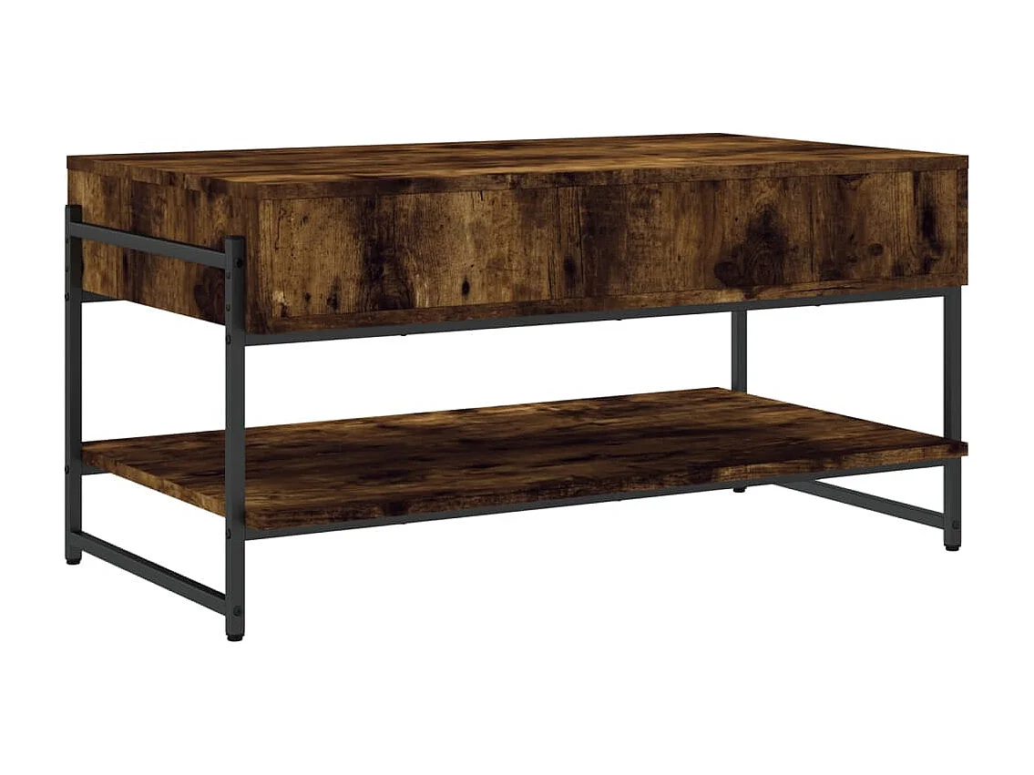 Mesa de centro madera contrachapada roble ahumado 90x50x45 cm