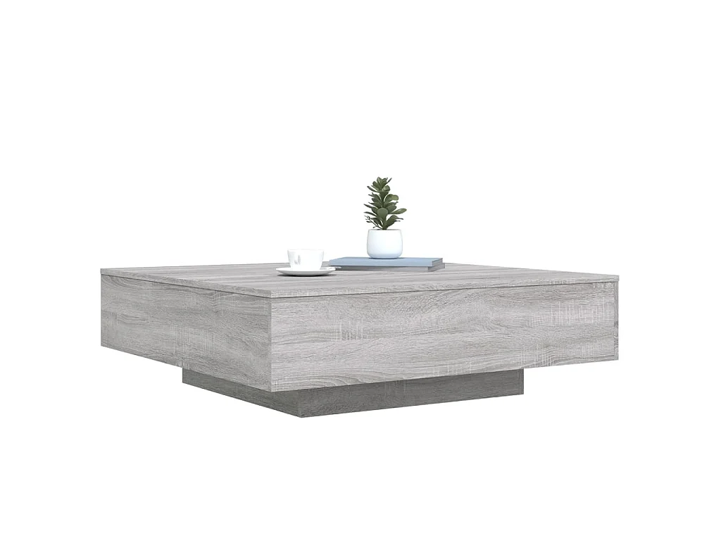 Mesa de centro 100x100x31 cm derivados madeira cinzento sonoma