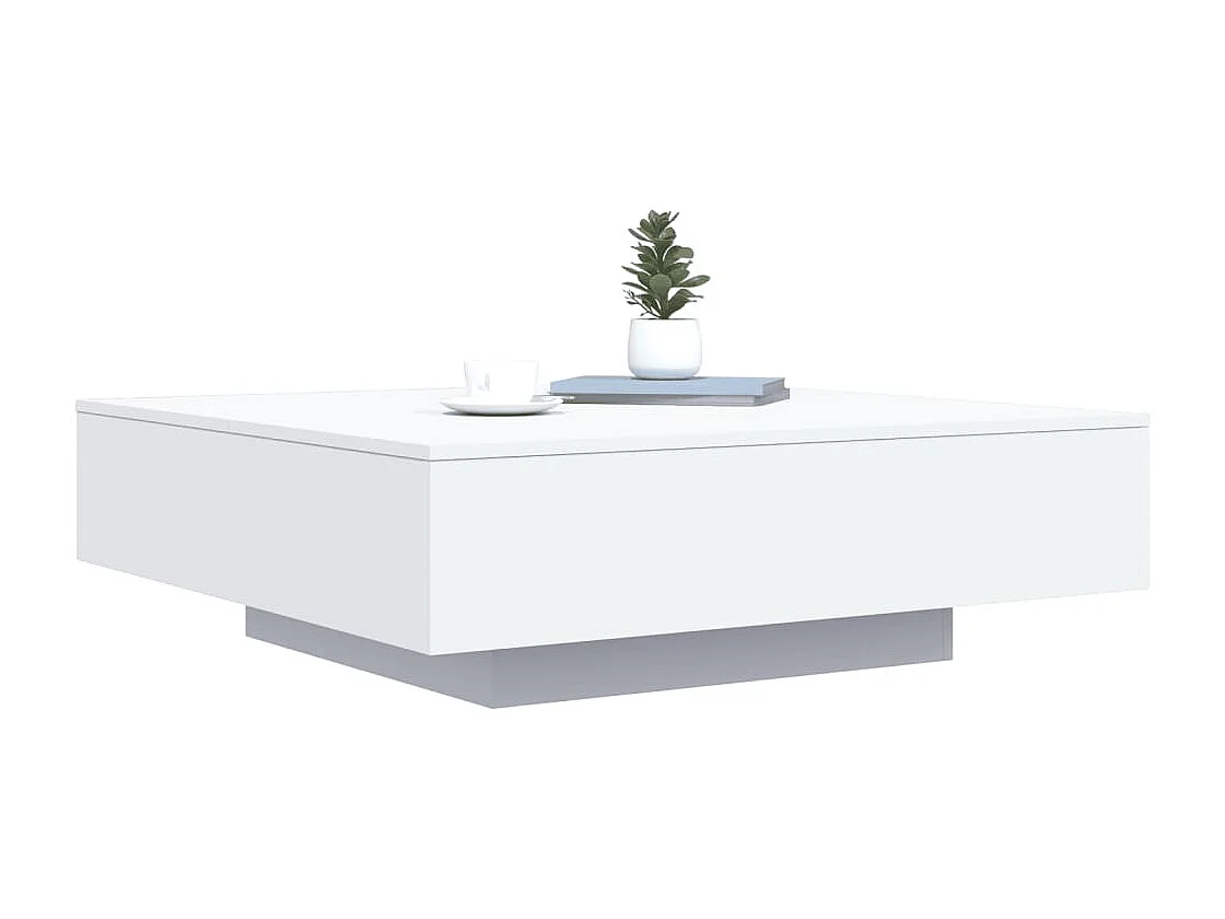 Table basse blanc 100x100x31 cm bois d'ingénierie
