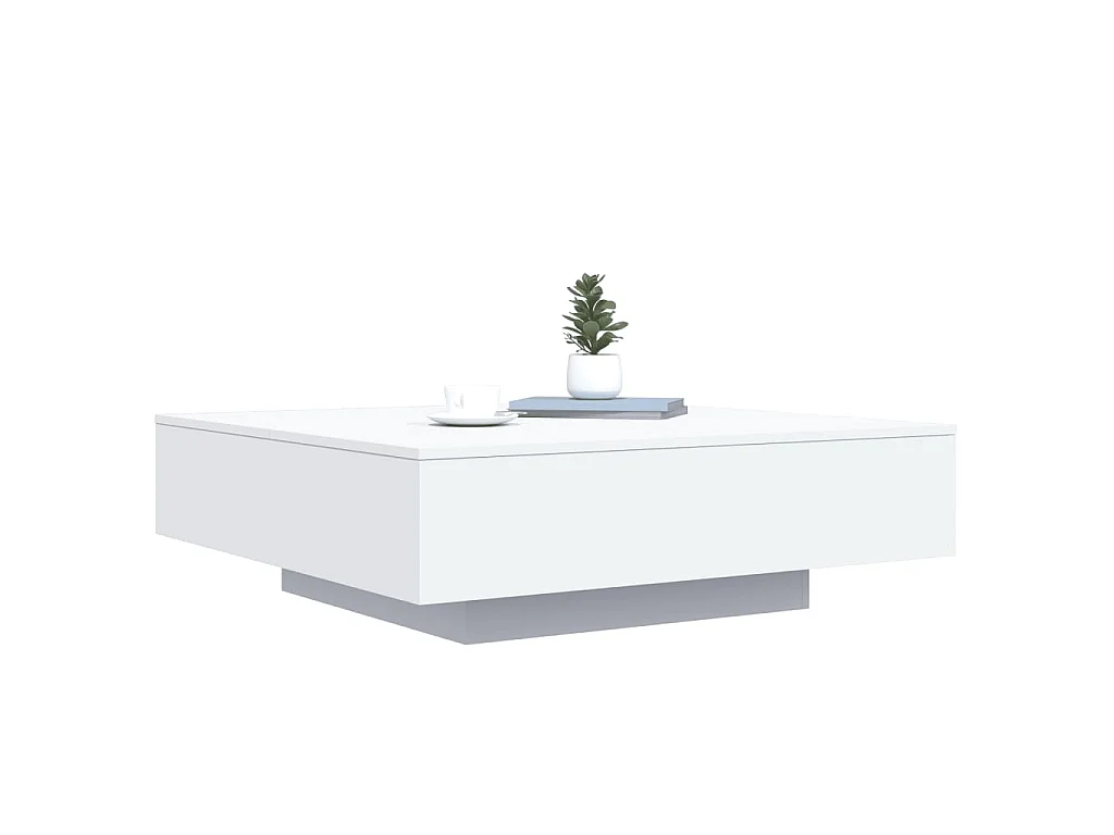 Table basse blanc 100x100x31 cm bois d'ingénierie