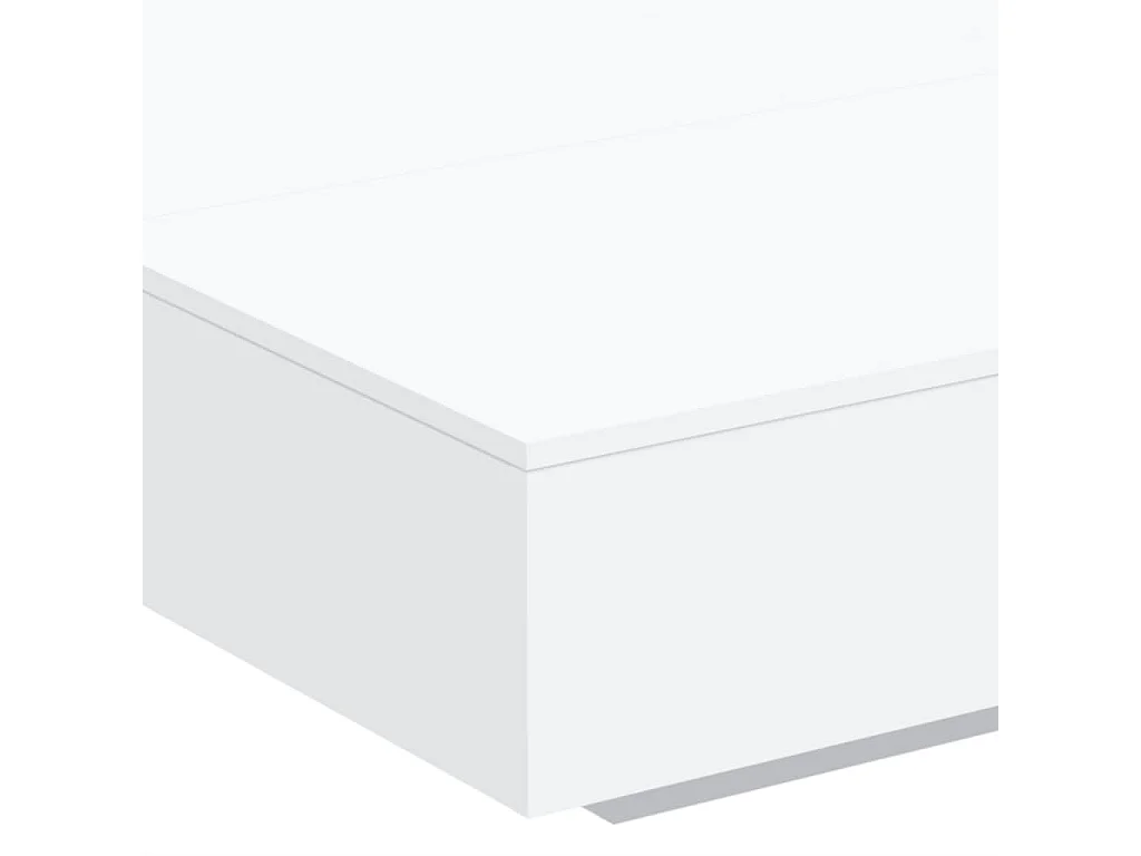 Table basse blanc 100x100x31 cm bois d'ingénierie