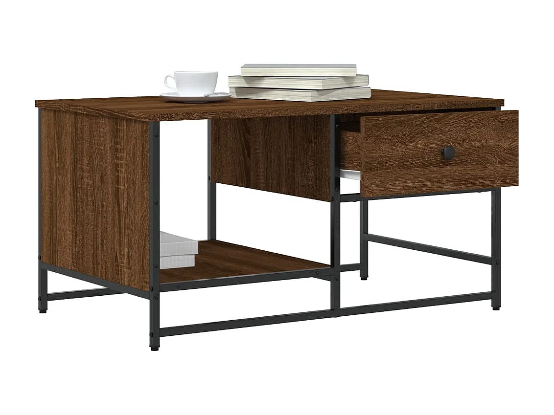 Table basse chêne marron 85,5x51x45 cm bois d'ingénierie