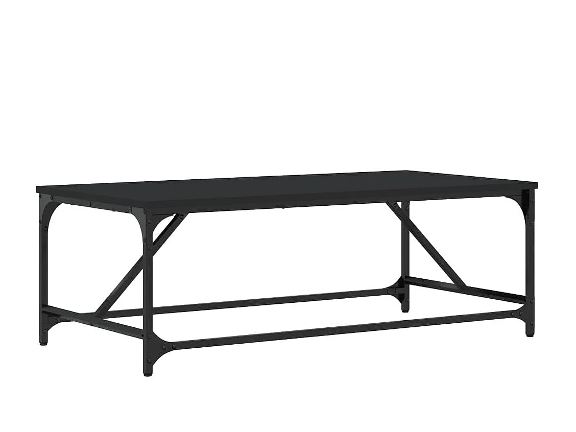 Mesa de centro de madera contrachapada negro 100x50x35 cm