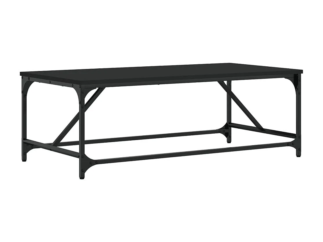 Mesa de centro de madera contrachapada negro 100x50x35 cm