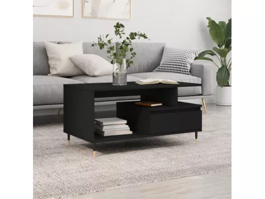 Kauf Unique Couchtisch Schwarz 90x49x45 cm Holzwerkstoff