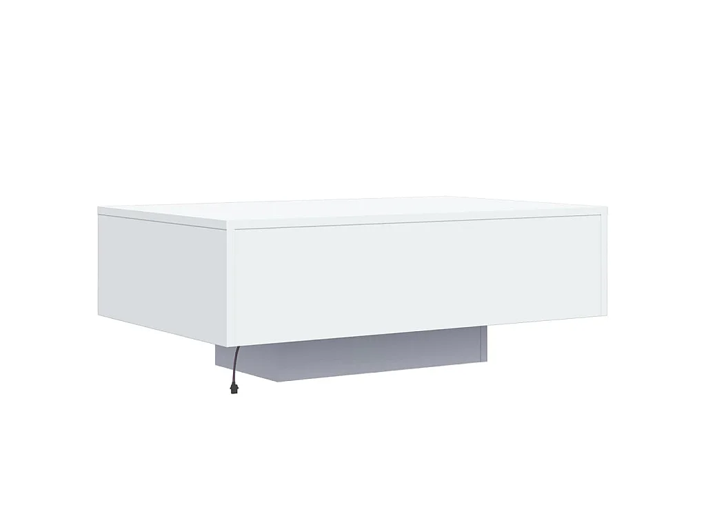 Table basse avec lumières LED blanc 85x55x31 cm