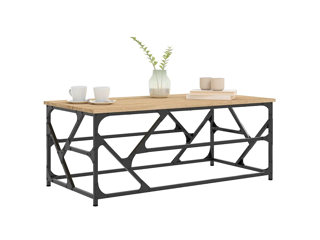 Salontafel 100x50x40 cm bewerkt hout sonoma eikenkleurig