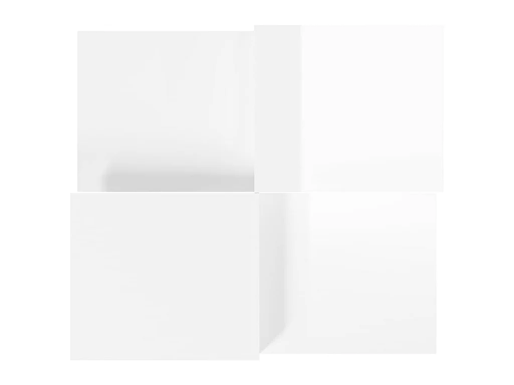 Tables basses 2 pcs blanc brillant bois d'ingénierie