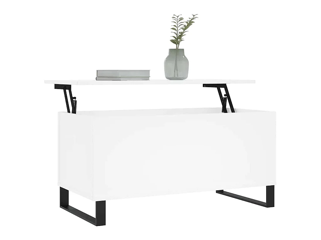Table basse Blanc 90x44,5x45 cm Bois d'ingénierie