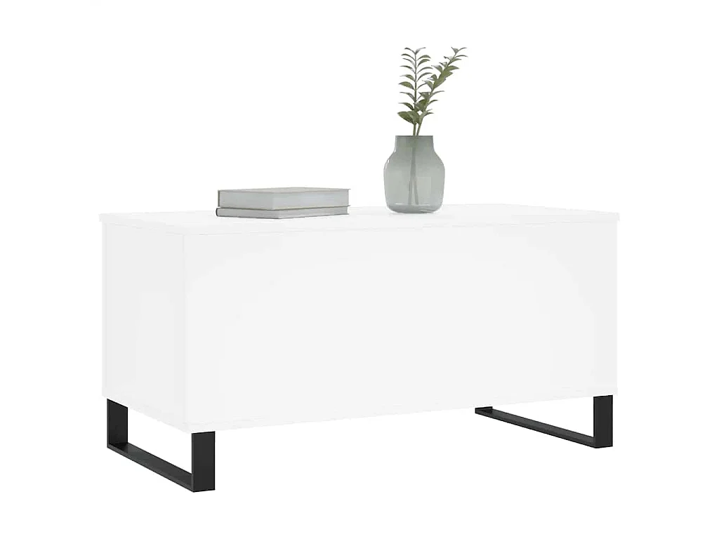 Table basse Blanc 90x44,5x45 cm Bois d'ingénierie