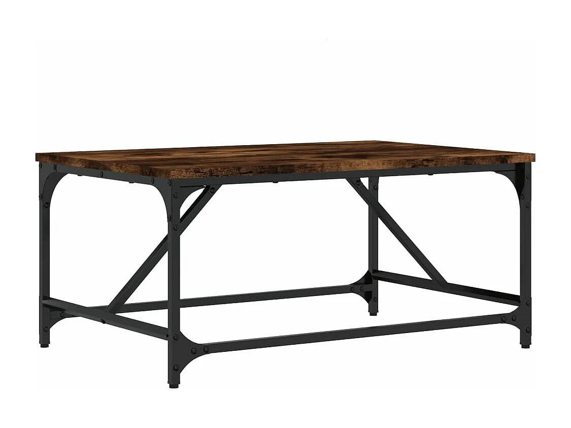Table basse chêne fumé 75x50x35 cm bois d'ingénierie