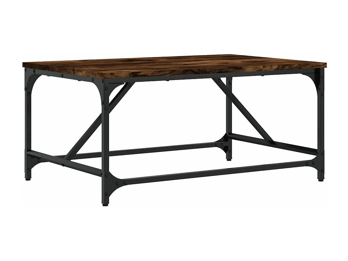 Table basse chêne fumé 75x50x35 cm bois d'ingénierie