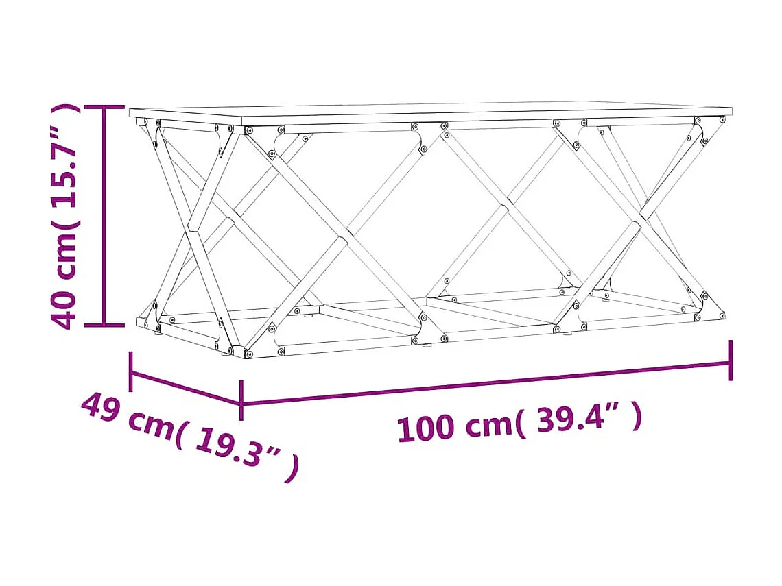Couchtisch Braun Eichen-Optik 100x49x40 cm Holzwerkstoff