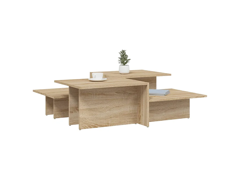 Tables basses 2 pcs Chêne sonoma Bois d'ingénierie