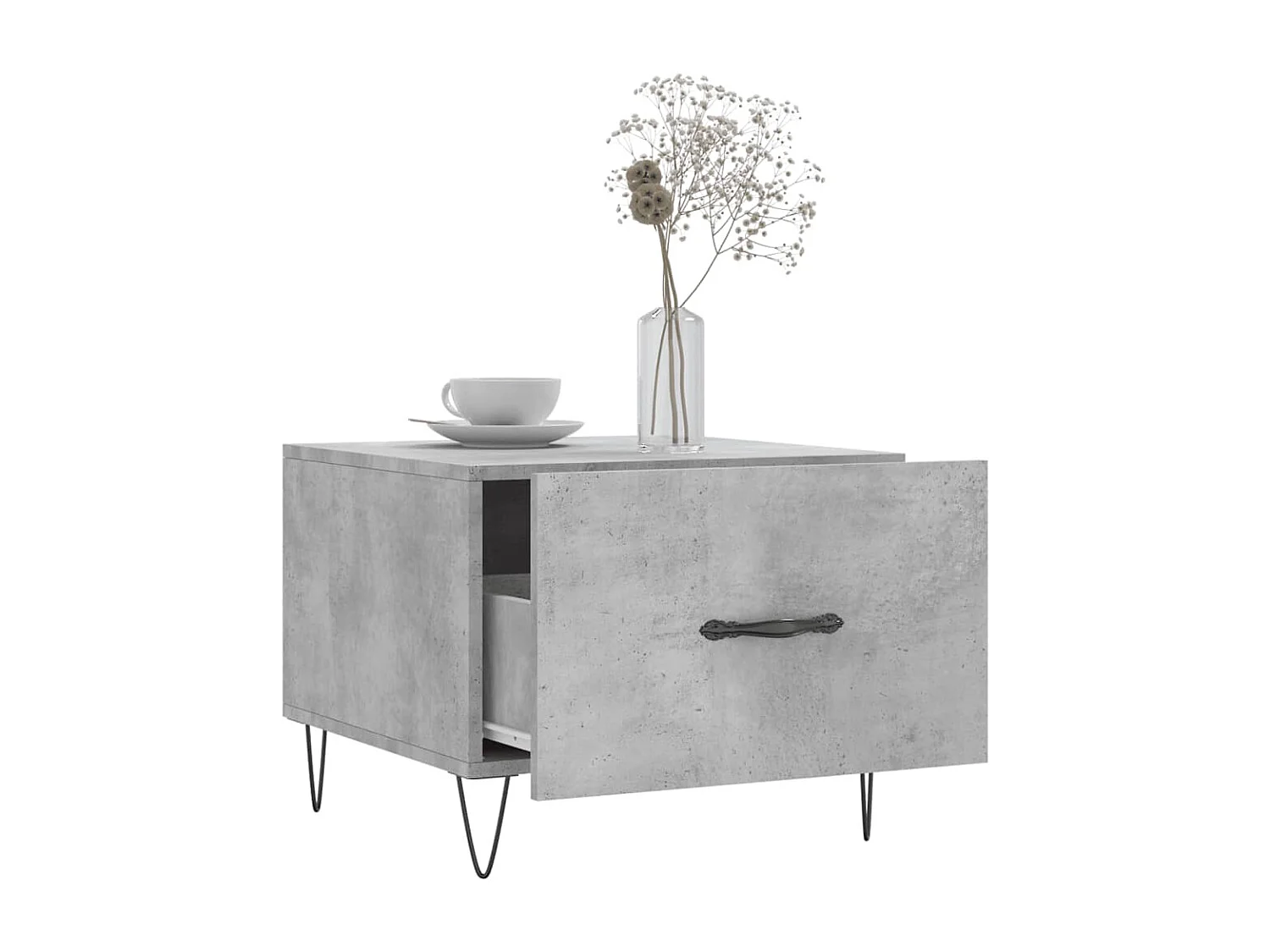 Tables basses 2 pcs gris béton 50x50x40 cm bois d'ingénierie