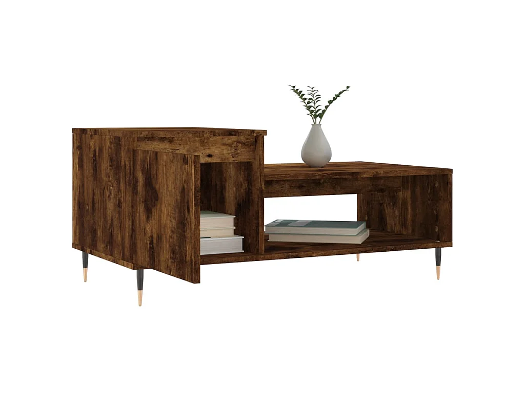 Mesa de centro 100x50x45 cm derivados madeira carvalho fumado