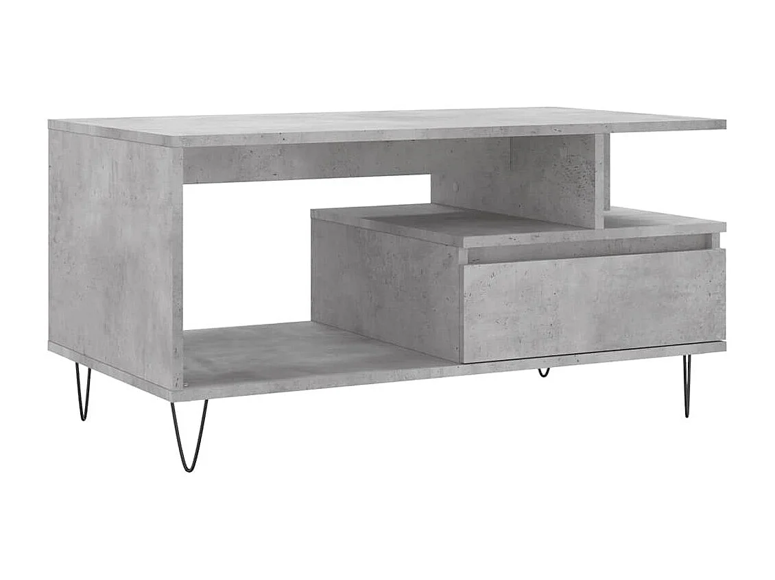 Tavolino Salotto Grigio Cemento 90x49x45 cm Legno Multistrato
