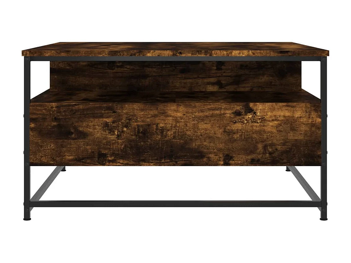 Table basse chêne fumé 80x80x45 cm bois d'ingénierie