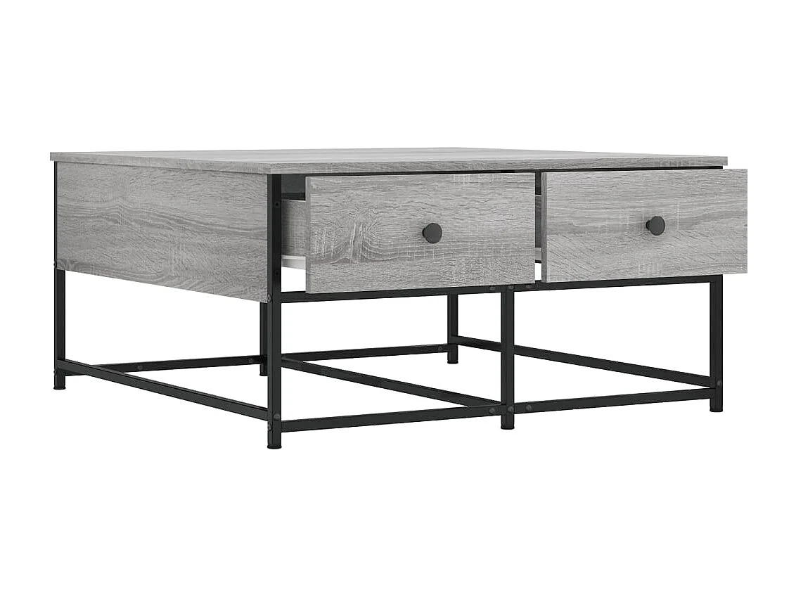 Table basse sonoma gris 80x80x40 cm bois d'ingénierie