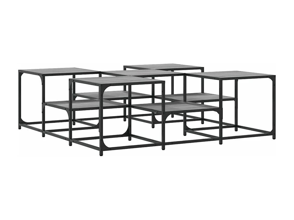 Mesa de centro 121x121x40 cm derivados madeira cinzento sonoma