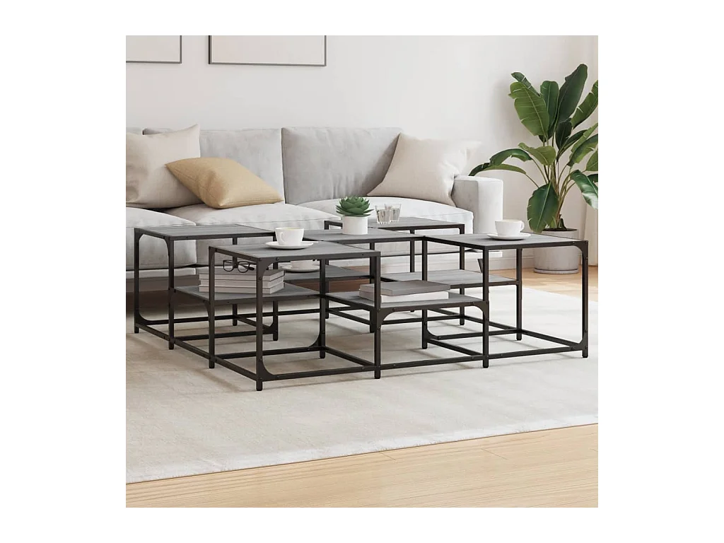 Tavolino Salotto Grigio Sonoma 121x121x40 cm Legno Multistrato