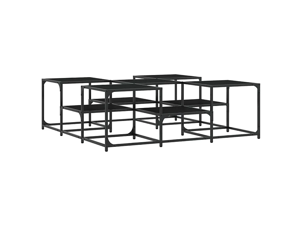 Tavolino da Salotto Nero 121x121x40 cm in Legno Multistrato