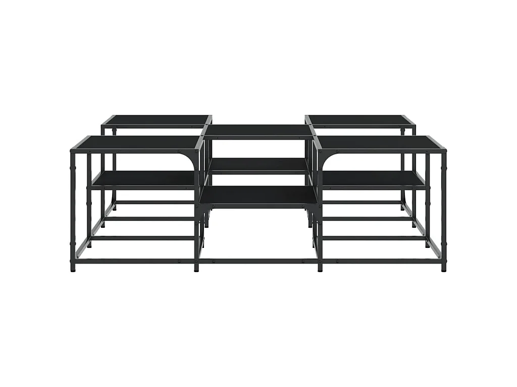 Tavolino da Salotto Nero 121x121x40 cm in Legno Multistrato