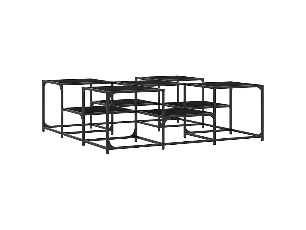 Salontafel 121x121x40 cm bewerkt hout zwart