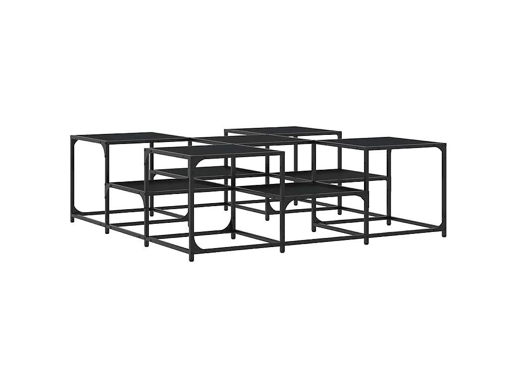 Table basse noir 121x121x40cm Bois d'ingénierie
