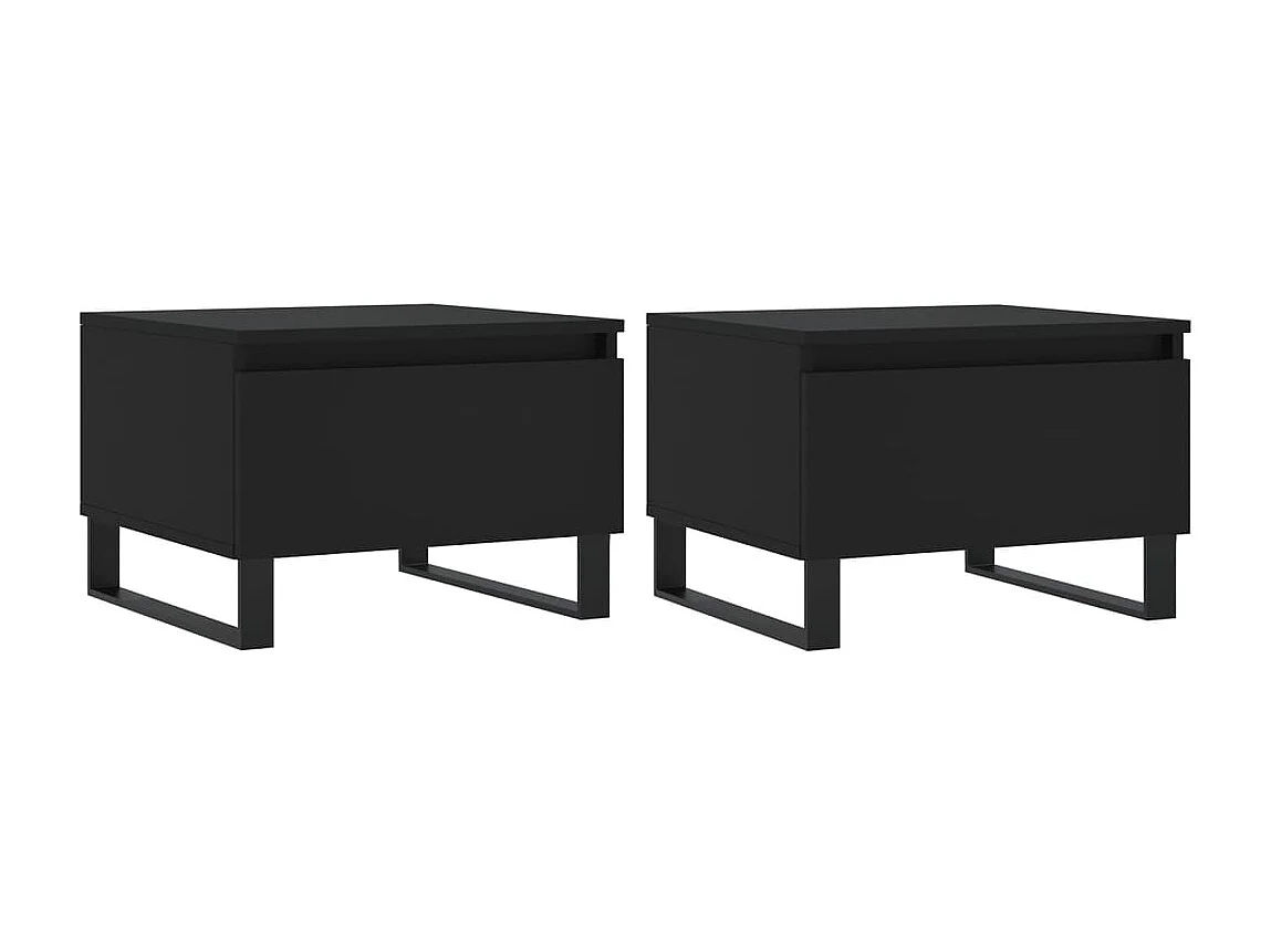 Salontafels 2 st 50x46x35 cm bewerkt hout zwart