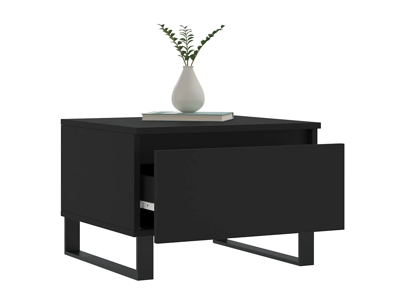 Salontafels 2 st 50x46x35 cm bewerkt hout zwart
