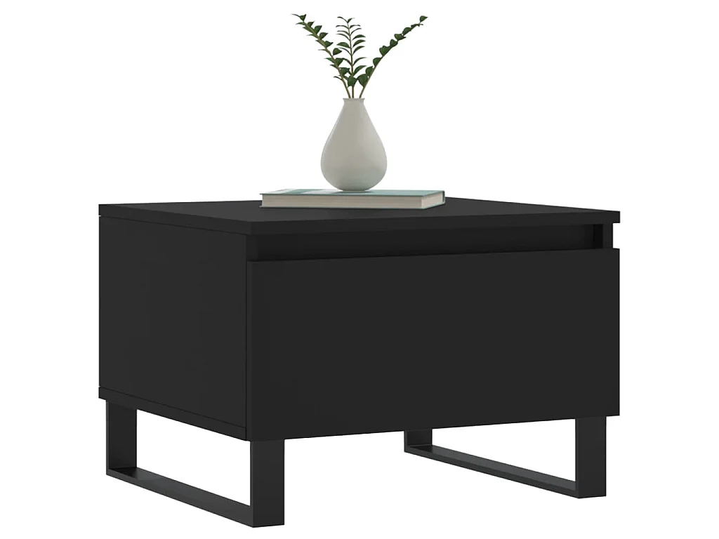 Tavolini da Salotto 2pz Neri 50x46x35 cm in Legno Multistrato