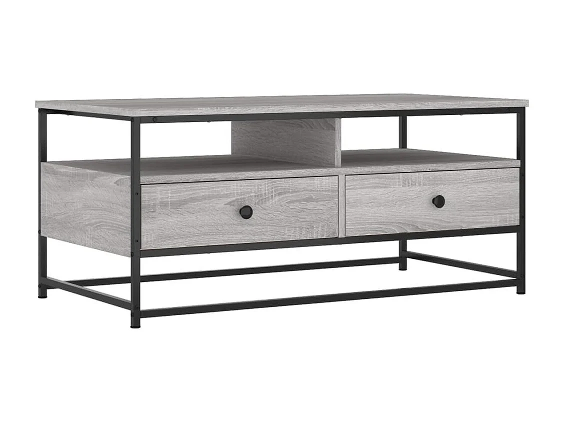 Table basse sonoma gris 100x51x45 cm bois d'ingénierie