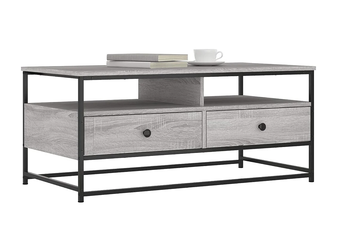 Table basse sonoma gris 100x51x45 cm bois d'ingénierie