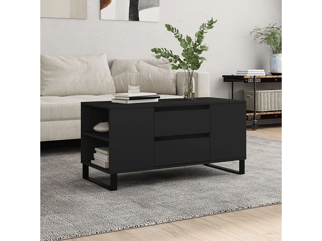 Salontafel 102x44,5x50 cm bewerkt hout zwart