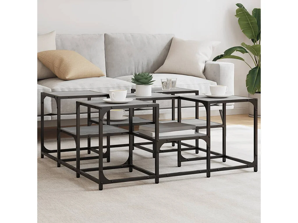 Tavolino da Salotto Grigio Sonoma 91x91x40 cm Legno Multistrato
