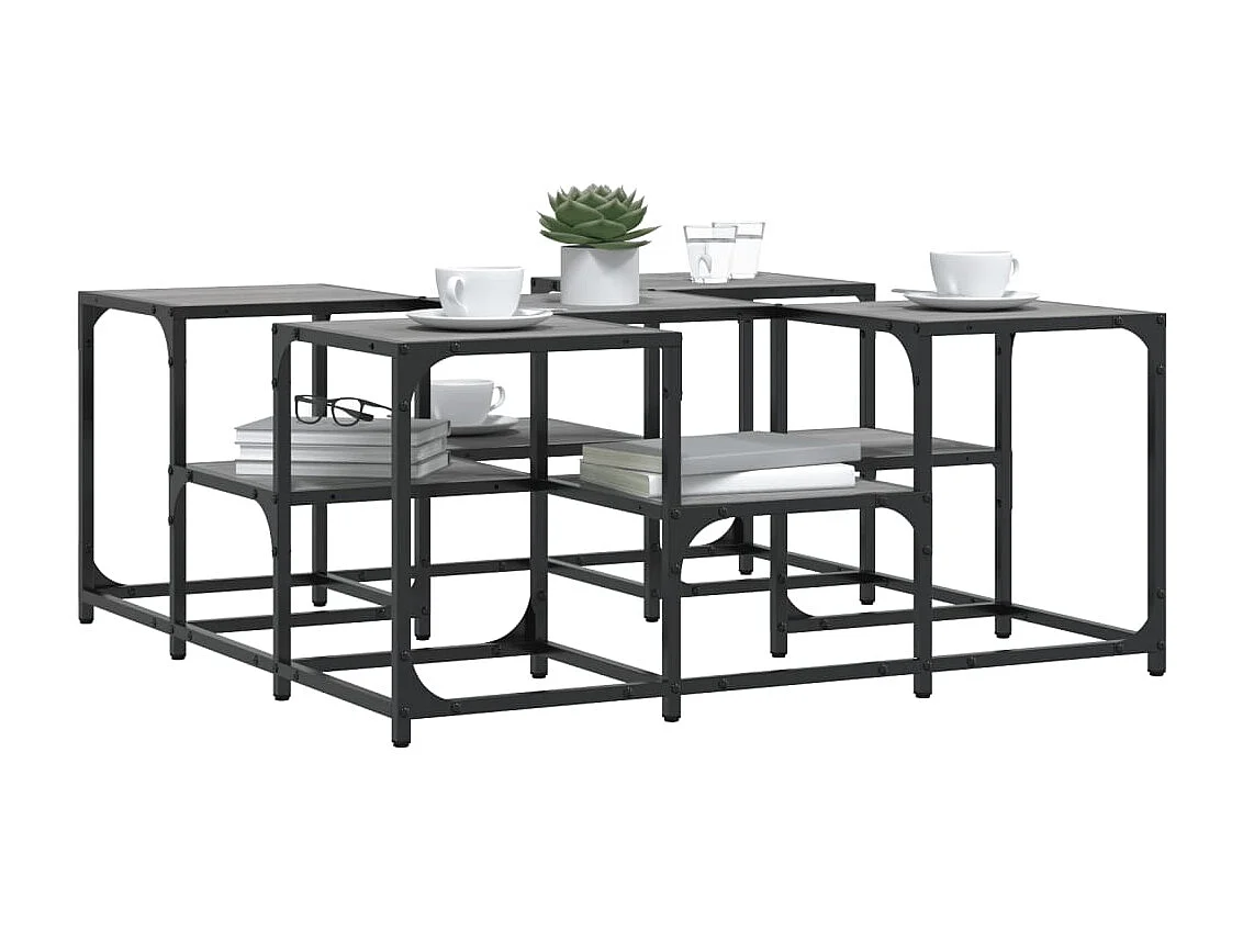 Tavolino da Salotto Grigio Sonoma 91x91x40 cm Legno Multistrato