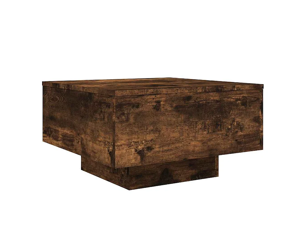Table basse chêne fumé 55x55x31 cm bois d'ingénierie