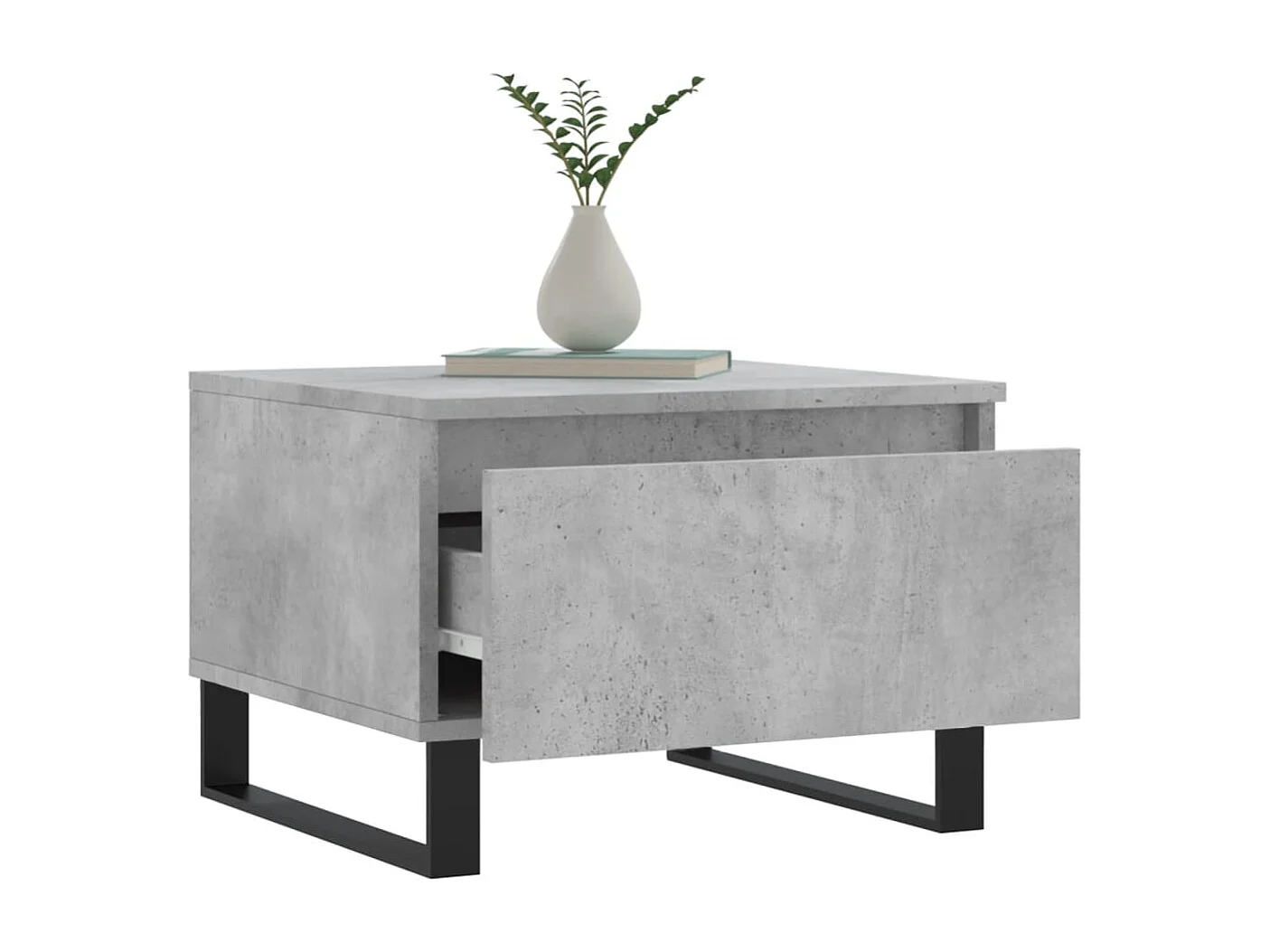 Salontafels 2 st 50x46x35 cm bewerkt hout betongrijs