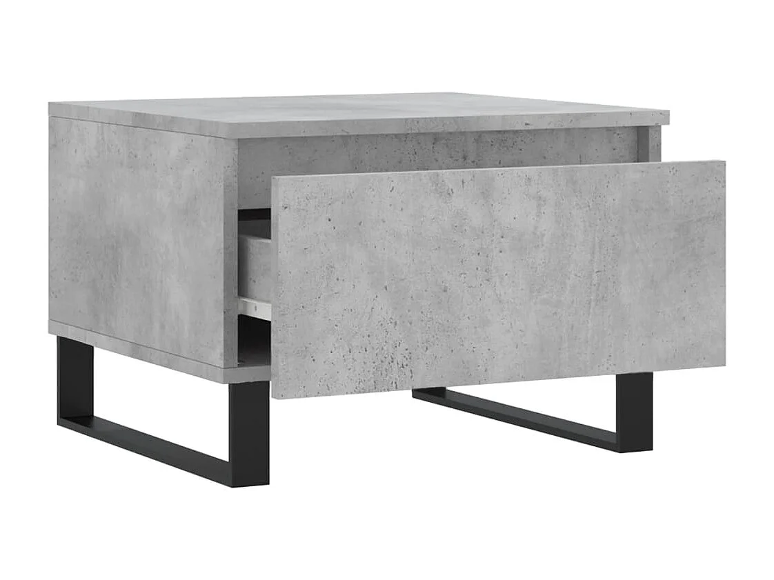 Salontafels 2 st 50x46x35 cm bewerkt hout betongrijs