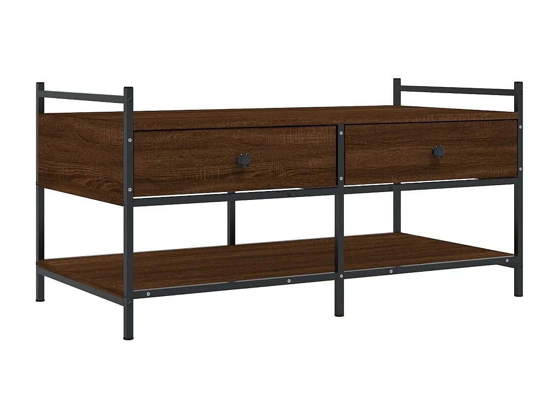 Tavolino da Salotto Rovere Marrone 99x50x50cm Legno Multistrato