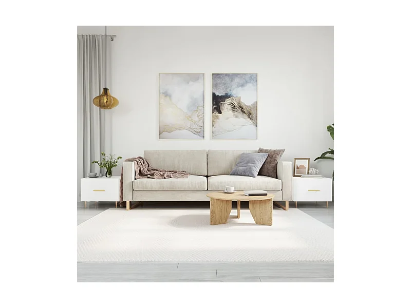 Tables basses 2 pcs blanc 50x50x40 cm bois d'ingénierie