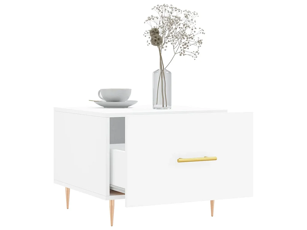 Tables basses 2 pcs blanc 50x50x40 cm bois d'ingénierie