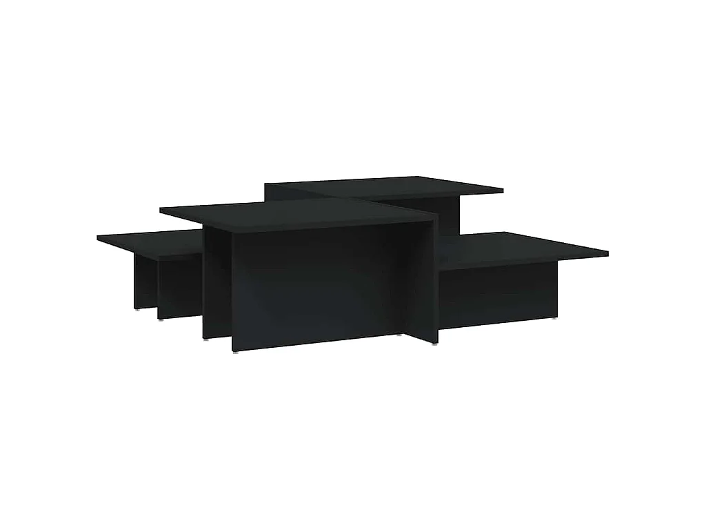 Tables basses 2 pcs Noir Bois d'ingénierie
