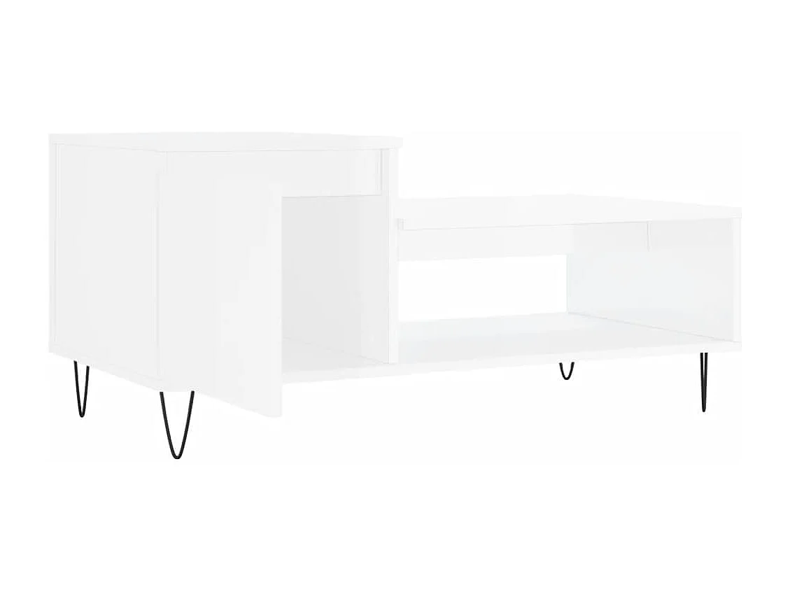 Table basse Blanc brillant 100x50x45 cm Bois d'ingénierie