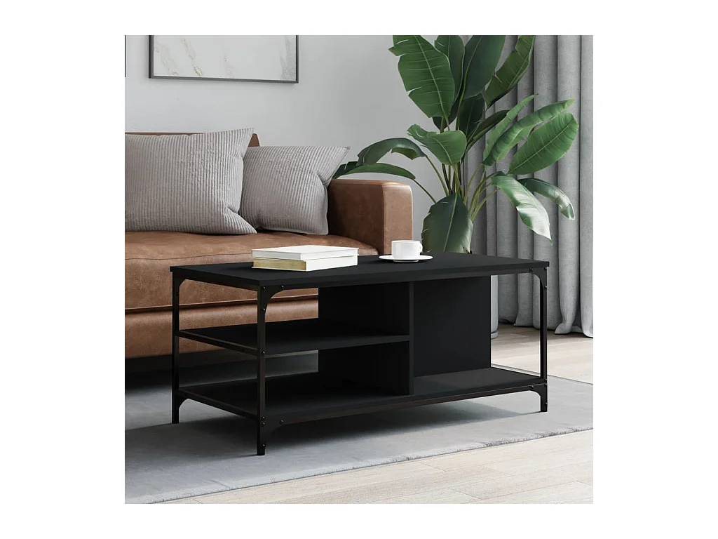 Table basse Noir 100x50x45 cm Bois d'ingénierie