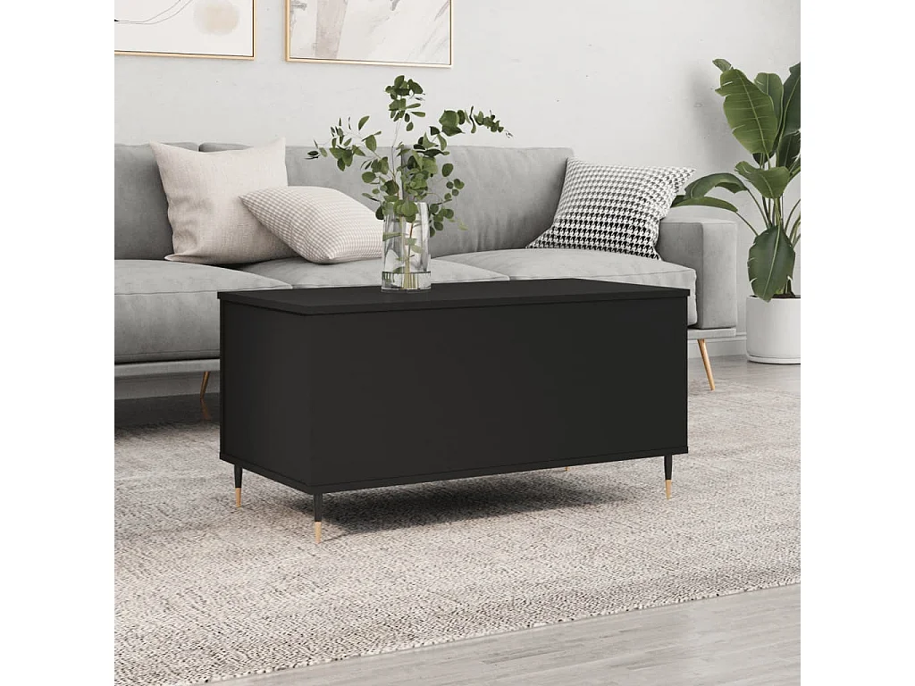 Couchtisch Schwarz 90x44,5x45 cm Holzwerkstoff