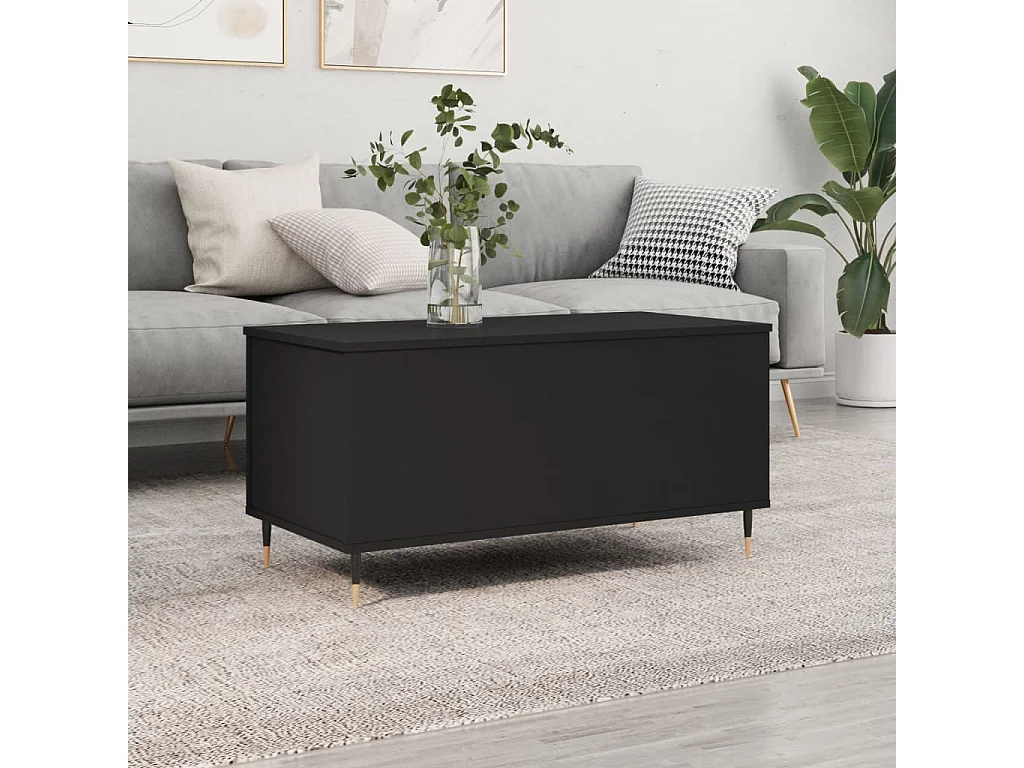 Salontafel 90x44,5x45 cm bewerkt hout zwart