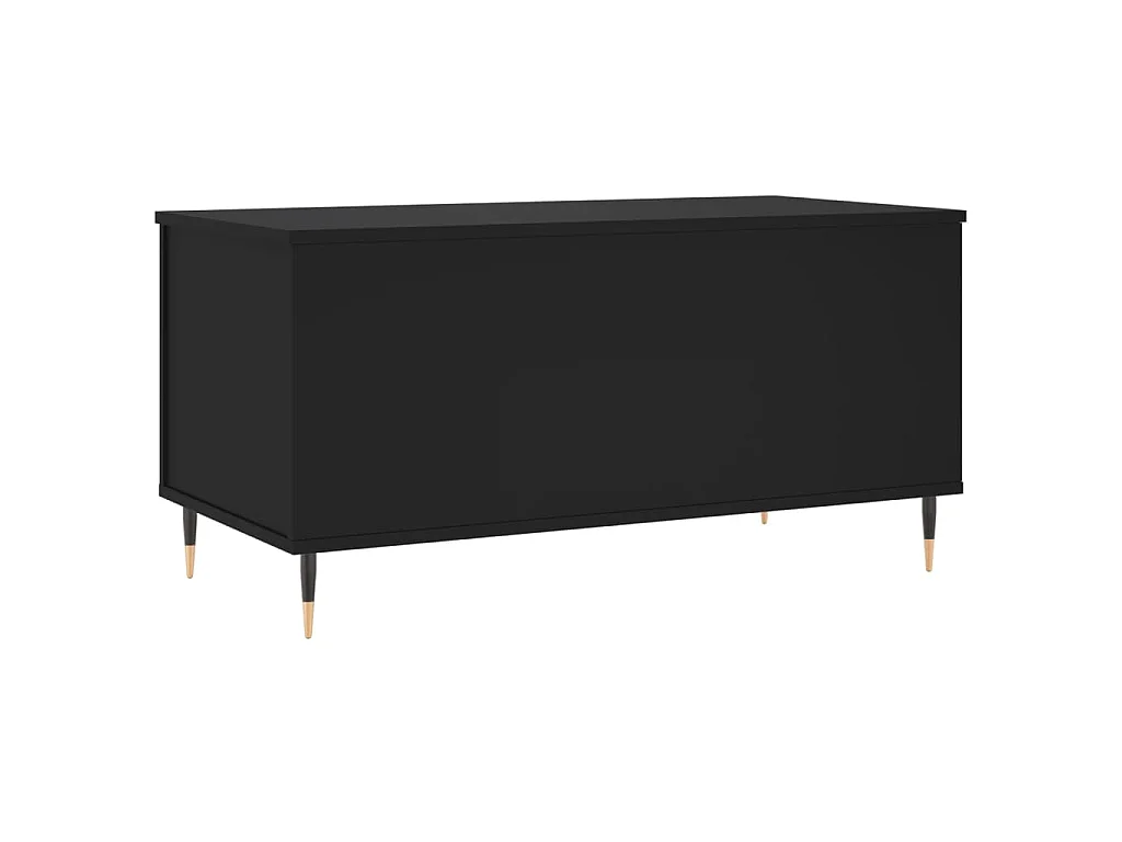 Tavolino da Salotto Nero 90x44,5x45 cm in Legno Multistrato